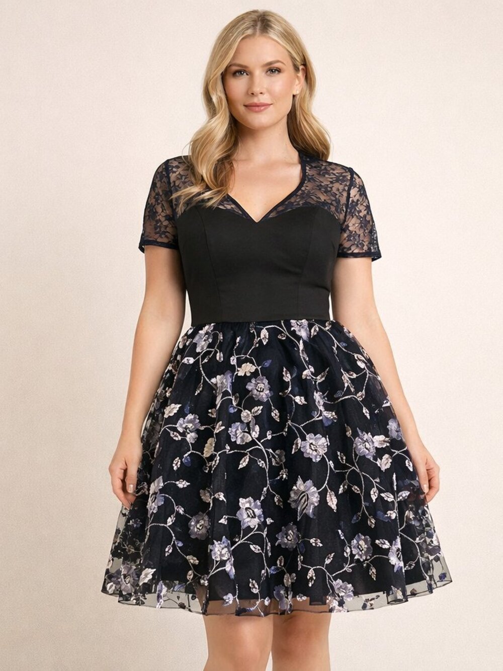 Eloquii Lace Floral Dress Size 16 Cocktail Tulle Size 16 NWT
